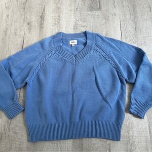 Rhythm women’s vneck blue knit sweater xs like new only worn once